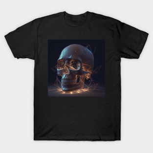 Illuminated Light Fire Skull T-Shirt